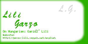 lili garzo business card